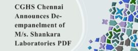 CGHS Chennai Announces De-empanelment of M/s. Shankara Laboratories pdf