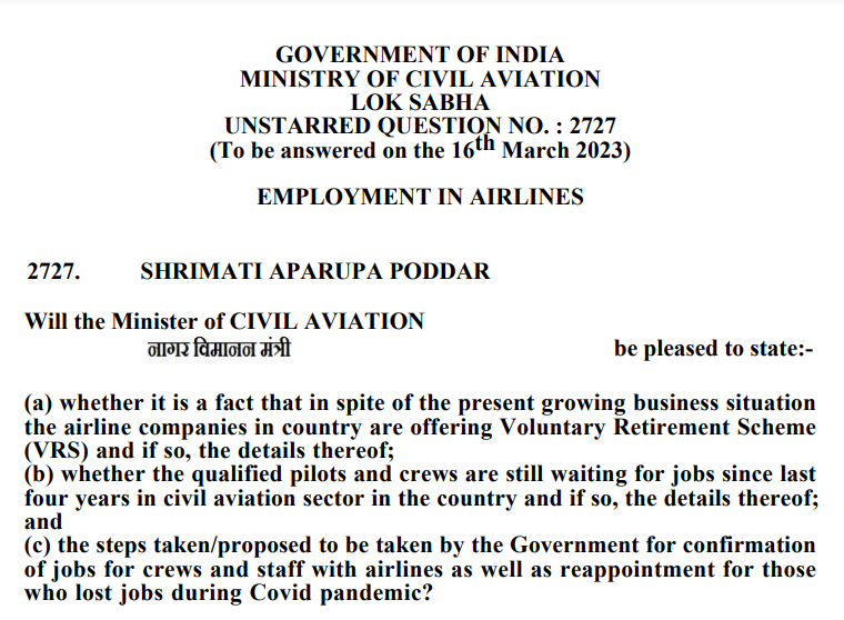 Government Measures to Ensure Job Security in the Indian Aviation Industry