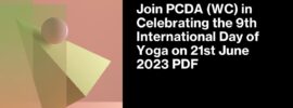 Join PCDA (WC) in Celebrating the 9th International Day of Yoga on 21st June 2023 PDF