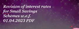 Revision of interest rates for Small Savings Schemes w.e.f. 01.04.2023 PDF