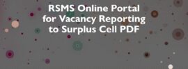 RSMS Online Portal for Vacancy Reporting to Surplus Cell PDF