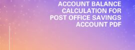 Changes in Monthly Account Balance Calculation for Post Office Savings Account PDF