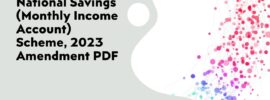 National Savings (Monthly Income Account) Scheme, 2023 Amendment PDF